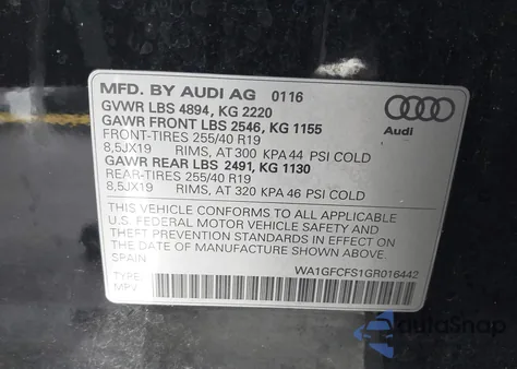 2016 Audi Q3 2.0T Premium Plus from USA, damaged, VIN WA1GFCFS1GR016442
